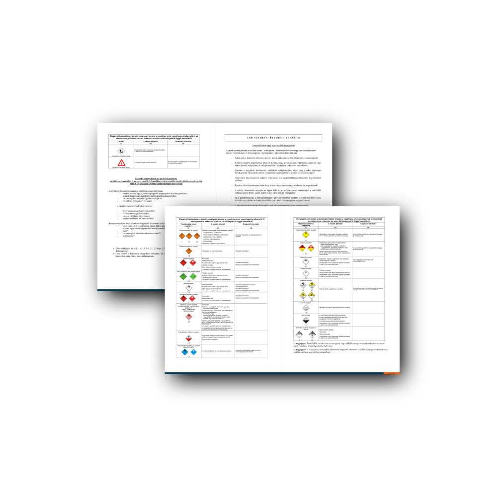 ADR Instructions in Writing – Hungarian, A4, Laminated (10pcs)