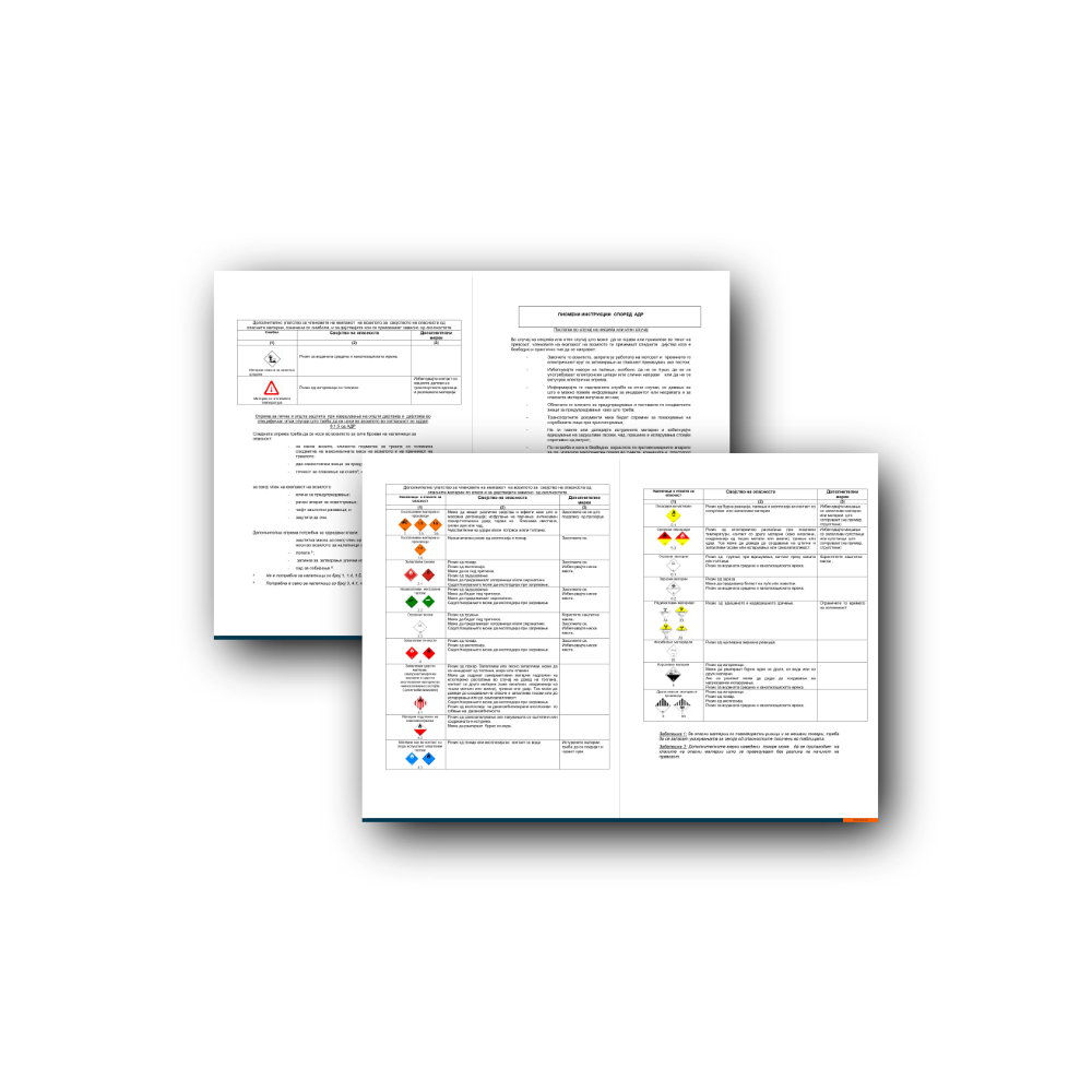 ADR Rakstiskās instrukcijas - Maķedoniešu, A4, Laminētas (10 gab.)