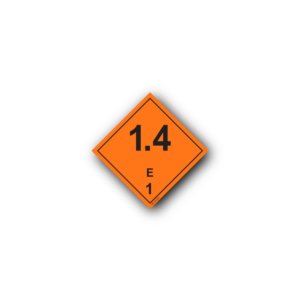 Hazard Class 1 Label - Explosive 1.4E, Self-Adhesive, PVC, 100x100mm (100pcs)