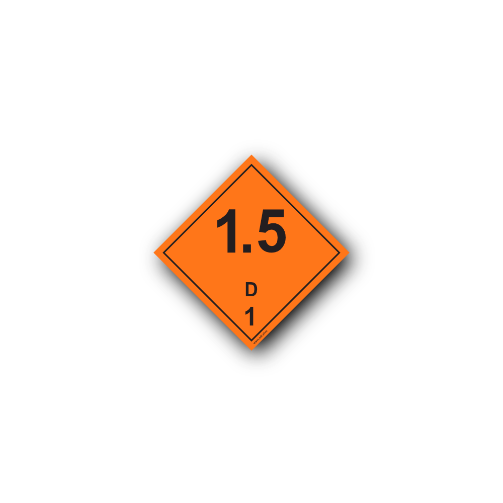 Hazard Class 1 Label - Explosive 1.5D, Self-Adhesive, PVC, 100x100mm (100pcs)