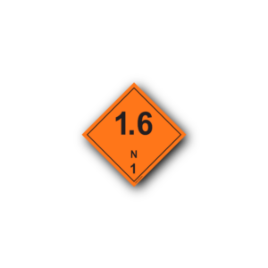 Hazard Class 1 Label - Explosive 1.6N, Self-Adhesive, PVC, 100x100mm (100pcs)