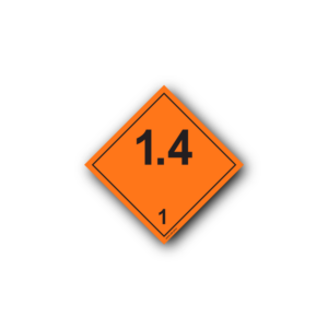 Hazard Class 1 Placard - Explosive 1.4, Self-Adhesive, PVC, 250x250mm (1pc)