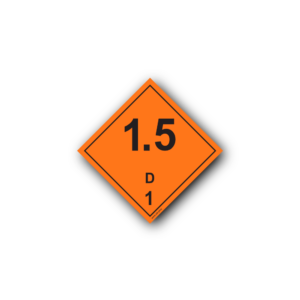 Hazard Class 1 Placard - Explosive 1.5D, Self-Adhesive, PVC, 250x250mm (1pc)