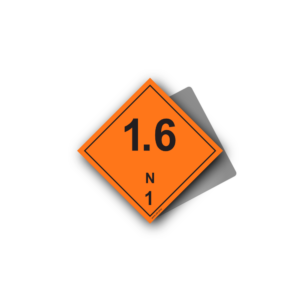 Hazard Class 1 Placard - Explosive 1.6N, Aluminium, 250x250mm (1pc)
