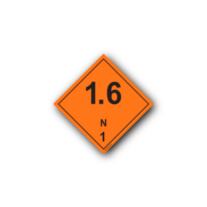 Hazard Class 1 Placard - Explosive 1.6N, Self-Adhesive, PVC, 250x250mm (1pc)