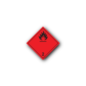 Hazard Class 2 Label - Flammable Gas 2.1, Self-Adhesive, PVC, 100x100mm (100pcs)