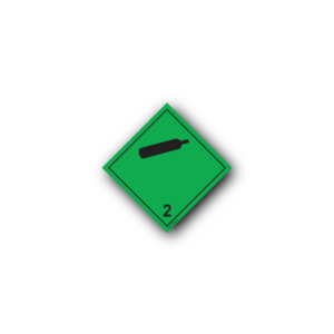 Hazard Class 2 Label - Non-Flammable, Non-Toxic Gas 2.2, Self-Adhesive, PVC, 100x100mm (100pcs)