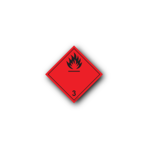 Hazard Class 3 Label - Flammable Liquid, Self-Adhesive, PVC, 100x100mm (100pcs)