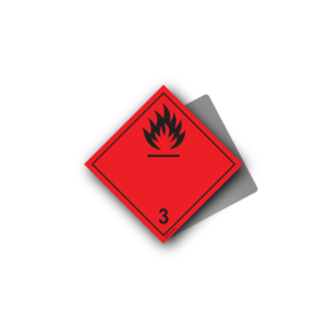 Hazard Class 3 Placard - Flammable Liquid, Aluminium, 250x250mm (1pc)