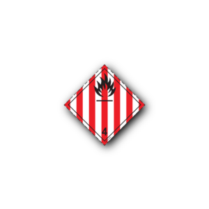 Hazard Class 4.1 Label - Flammable Solid, Self-Adhesive, PVC, 100x100mm (100pcs)