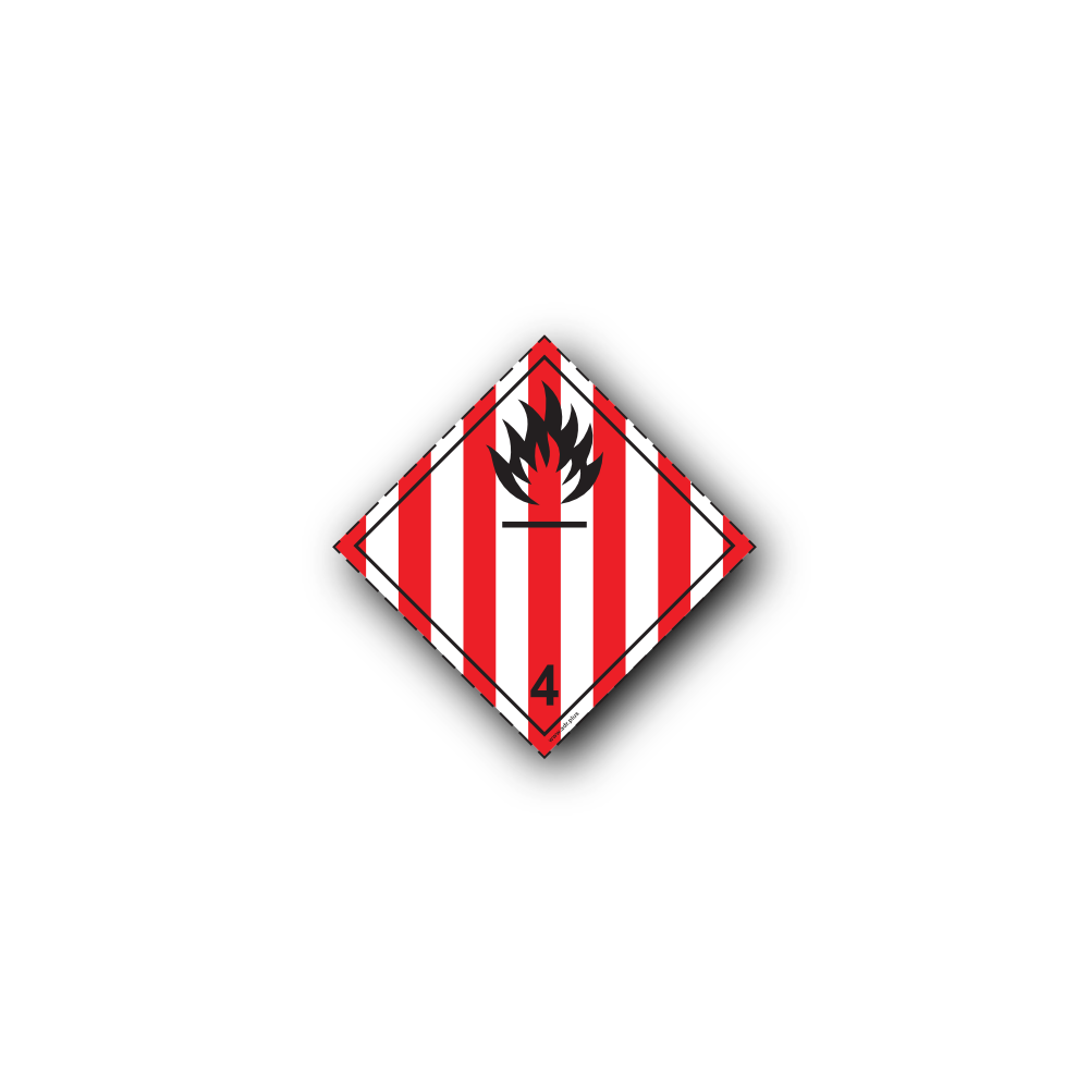 Hazard Class 4.1 Label - Flammable Solid, Self-Adhesive, PVC, 100x100mm (100pcs)