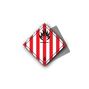 Hazard Class 4.1 Placard - Flammable Solid, Aluminium, 250x250mm (1pc)
