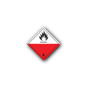 Hazard Class 4.2 Label - Spontaneously Combustible, Self-Adhesive, PVC, 100x100mm (100pcs)