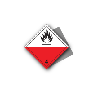 Hazard Class 4.2 Placard - Spontaneously Combustible, Aluminium, 250x250mm (1pc)