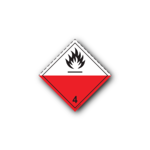 Hazard Class 4.2 Placard - Spontaneously Combustible, Self-Adhesive, PVC, 250x250mm (1pc)