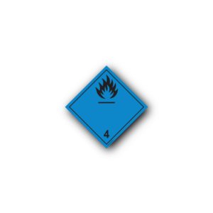 Hazard Class 4.3 Label - Dangerous When Wet, Self-Adhesive, PVC, 100x100mm (100pcs)