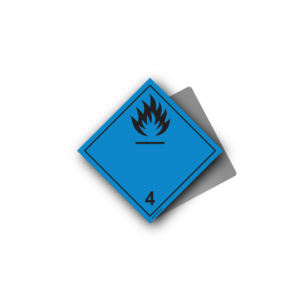 Hazard Class 4.3 Placard - Dangerous When Wet, Aluminium, 250x250mm (1pc)