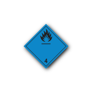 Hazard Class 4.3 Placard - Dangerous When Wet, Self-Adhesive, PVC, 250x250mm (1pc)