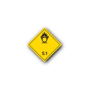 Hazard Class 5.1 Label - Oxidizing Substances, Self-Adhesive, PVC, 100x100mm (100pcs)