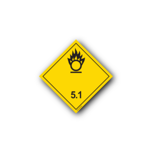 Hazard Class 5.1 Placard - Oxidizing Substances, Self-Adhesive, PVC, 250x250mm (1pc)