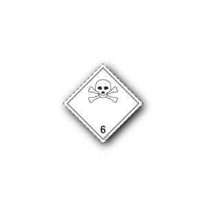 Hazard Class 6.1 Label - Toxic Substances, Self-Adhesive, PVC, 100x100mm (100pcs)