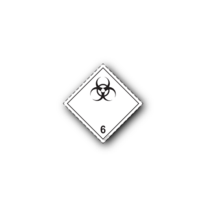 Hazard Class 6.2 Label - Infectious Substances, Self-Adhesive, PVC, 100x100mm (100pcs)
