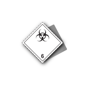 Hazard Class 6.2 Placard - Infectious Substances, Aluminium, 250x250mm (1pc)
