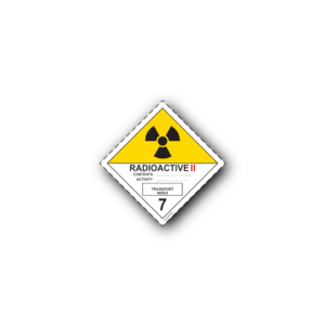 Hazard Class 7 Label - Radioactive Material 7B, Self-Adhesive, PVC, 100x100mm (100pcs)
