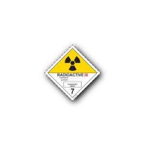 Hazard Class 7 Label - Radioactive Material 7C, Self-Adhesive, PVC, 100x100mm (100pcs)