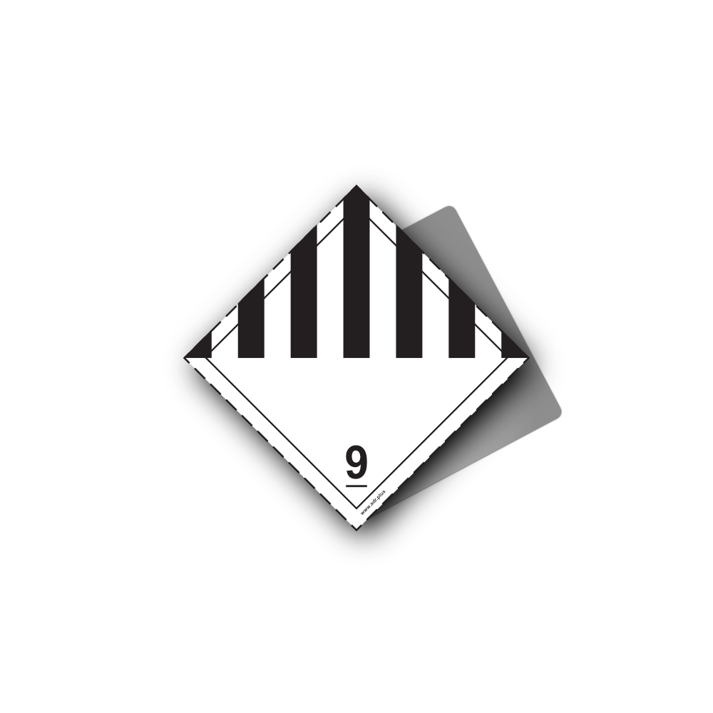 Hazard Class 9 Placard - Miscellaneous Substances, Aluminium, 250x250mm (1pc)