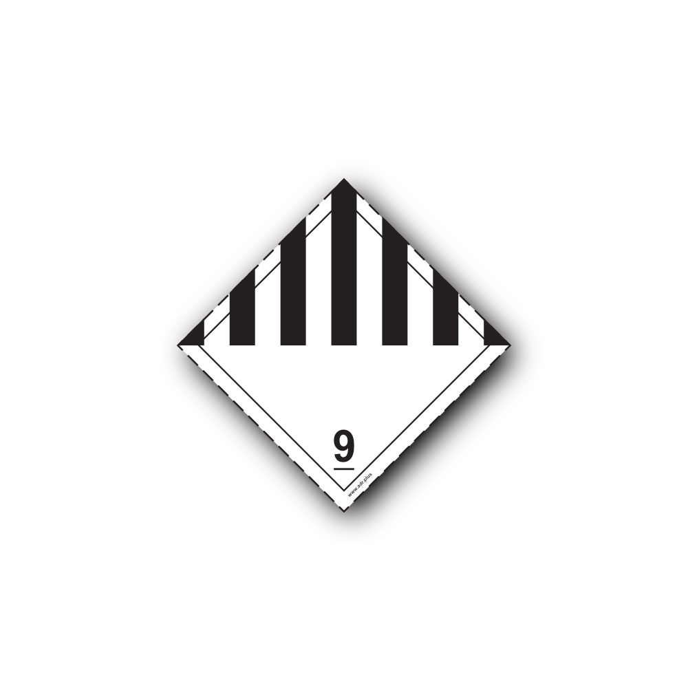 Hazard Class 9 Placard - Miscellaneous Substances, Self-Adhesive, PVC, 250x250mm (1pc)