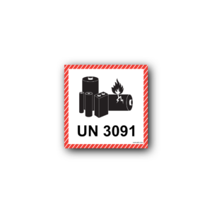 Lithium Battery Label UN3091 - Self-Adhesive, PVC, 100x100mm (100pcs)