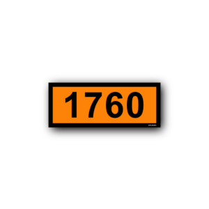 Orange Warning Plate 1760 - Self-Adhesive, PVC, 300x120mm (1pc)
