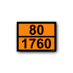 Orange Warning Plate 80/1760 - Self-Adhesive, PVC, 400x300mm (1pc)