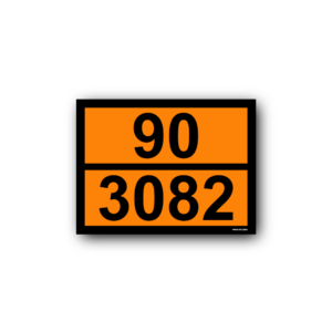 Orange Warning Plate 90/3082 - Self-Adhesive, PVC, 400x300mm (1pc)