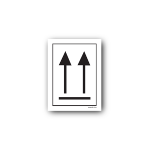 Orientation Arrows Label Black - Self-Adhesive, PVC, 125x90mm (100pcs)